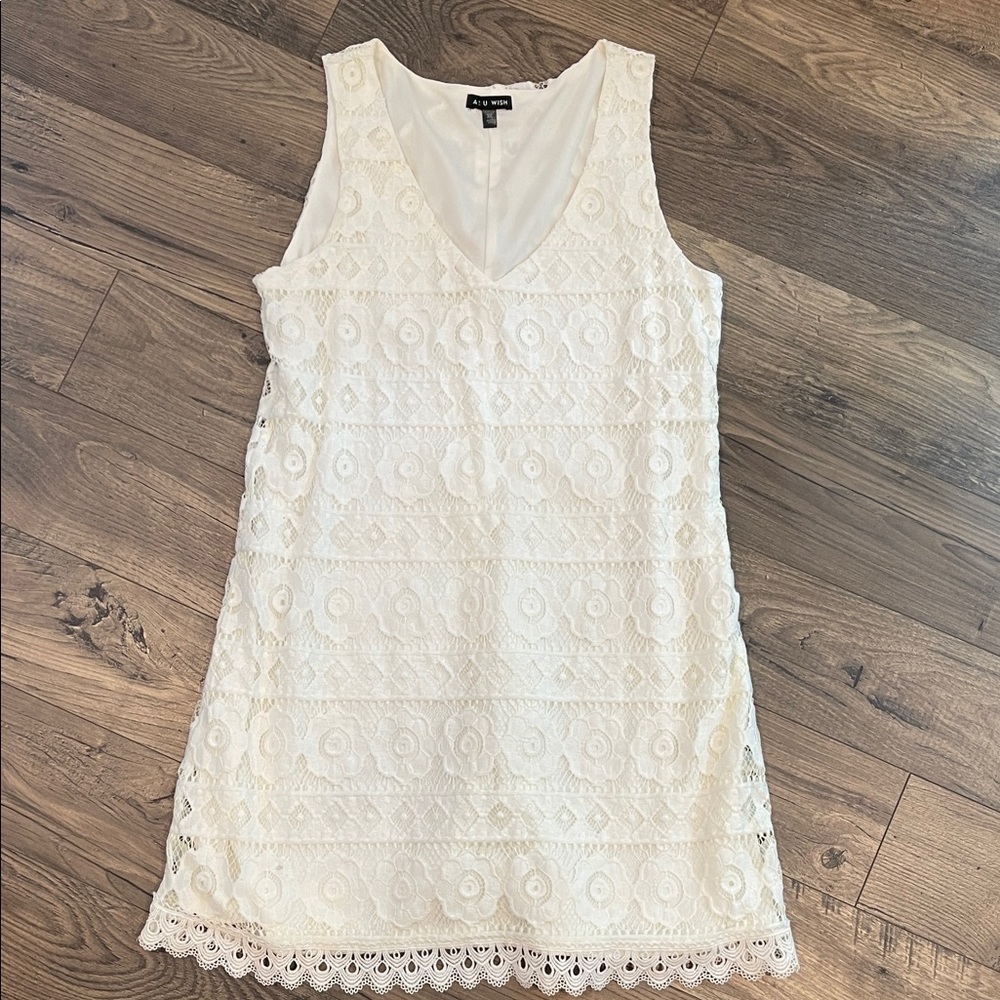 Ann Taylor Cream Lace Mini Dress